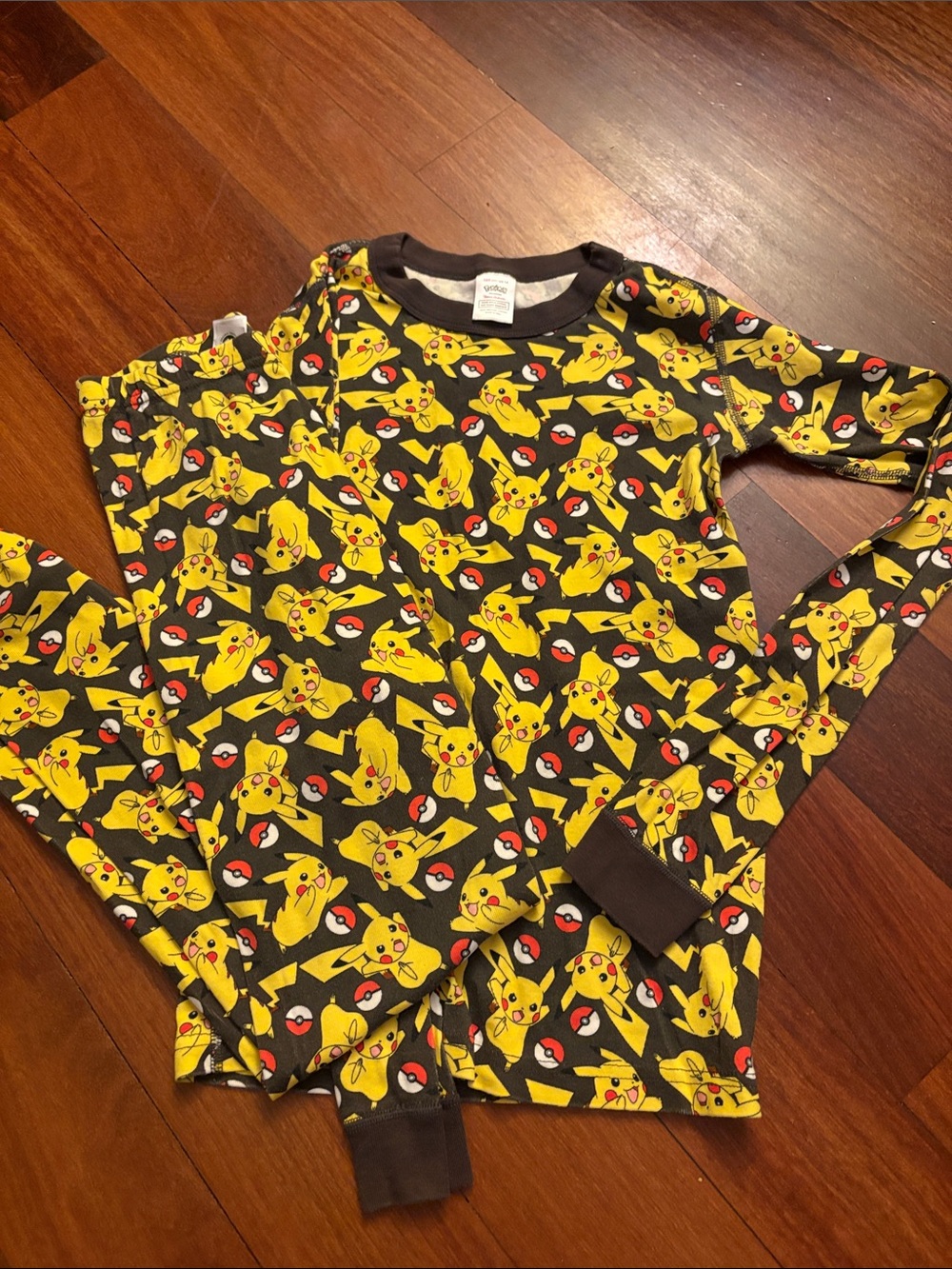 Hanna Andersson Yellow Pikachu Print Pajama Set with Black Accents